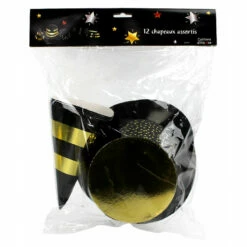 Assortiment De 10 Chapeaux -WIDMANN Soldes 12 chapeaux noir or