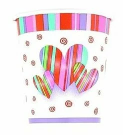 14 Gobelets Coeurs Et Rayures