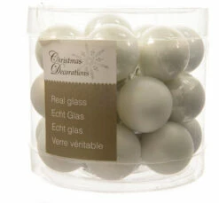 24 Mini Boules De Noel Blanches