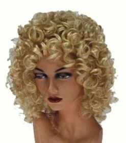 Perruque Bouclée Blonde Sandy Grease