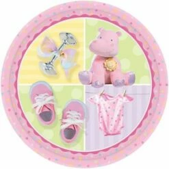 8 Assiettes Hippopotame Rose