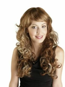 Perruque Luxe Lavable Méchée Et Bouclée