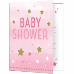 8 INVITATIONS BABY SHOWER ETOILE ROSE