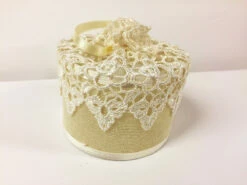 2 Boites En Lin Et Dentelle Ivoire