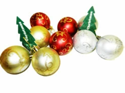 3 BOULES DE NOEL DECOR ETOILES
