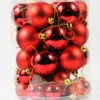27 Mini Boules De Noel Rouges -WIDMANN Soldes boule noel rouge z