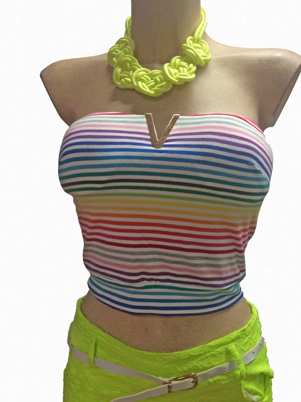 Bustier à Rayures Arc En Ciel Sur Fond Blanc 3 Bustier à Rayures Arc En Ciel Sur Fond Blanc