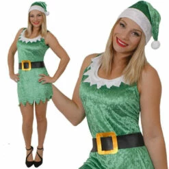 Déguisement Elfe Ou Lutin Femme Vert 7 Déguisement Elfe Ou Lutin Femme Vert -WIDMANN Soldes deguisement elfe ou lutin femme velours vert 2