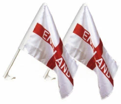 2 Drapeaux De Portière Angleterre Croix De St Georges