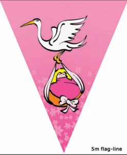 Guirlande Fanions Cigogne Pour Fille