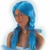 Perruque Avec Tresses Bleues -WIDMANN Soldes pe0015