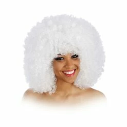 Perruque Bouclée Disco Blanche
