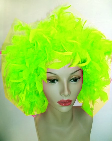 Perruque En Plumes Vert Anis 3 Perruque En Plumes Vert Anis