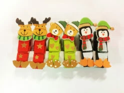 6 Pinces à Linge Thème Noel