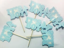 Mini Pique à Cup Cakes Bleus It"s A Boy