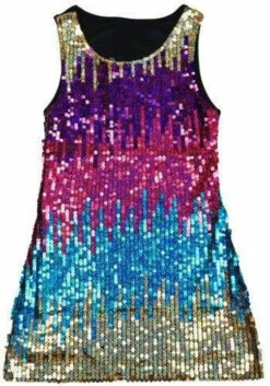 Robe Paillettes Enfant Arc En Ciel