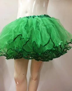 Jupe Tutu Vert Brésil à Paillettes 27cm