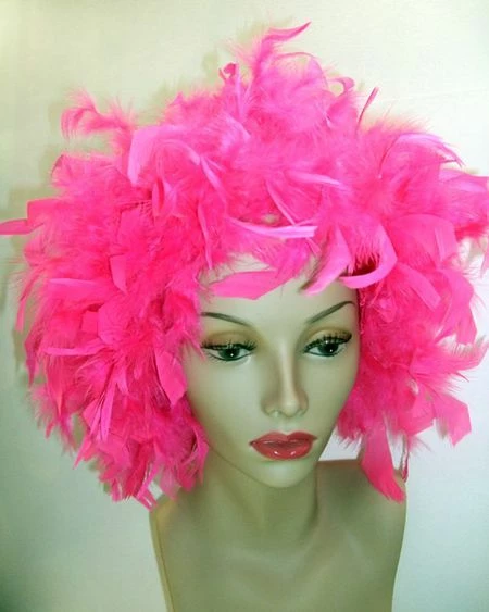 Perruque En Plumes Rose Fuchsia 3 Perruque En Plumes Rose Fuchsia